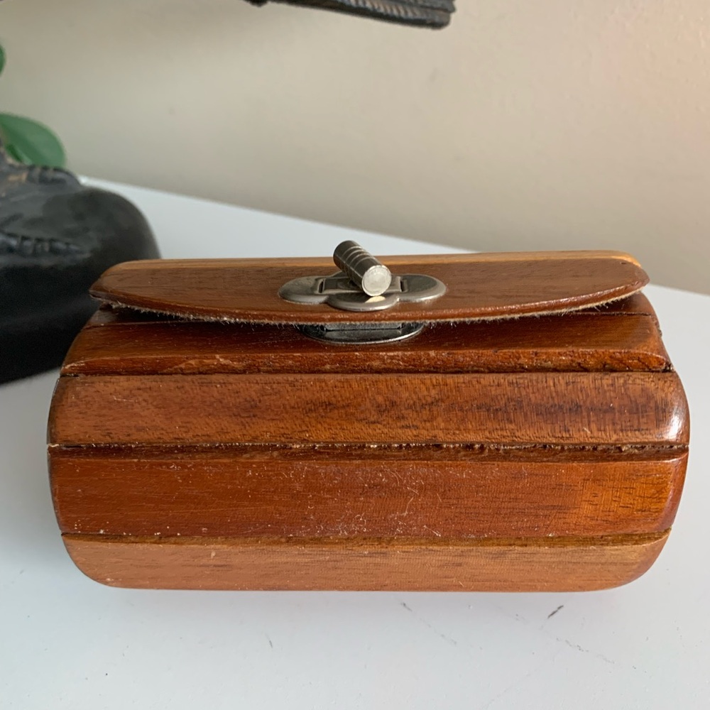Vintage Wood Slat Clutch Purse - Picture 3 of 5